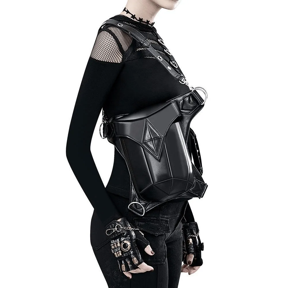 Alternative Fashion Gothic Steampunk Shoulder Bag / Vintage Leather Retro Rock Bag