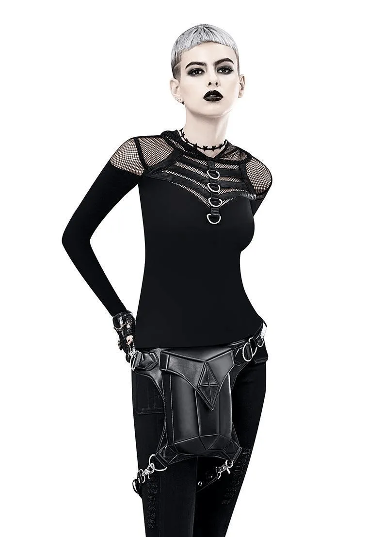 Alternative Fashion Gothic Steampunk Shoulder Bag / Vintage Leather Retro Rock Bag