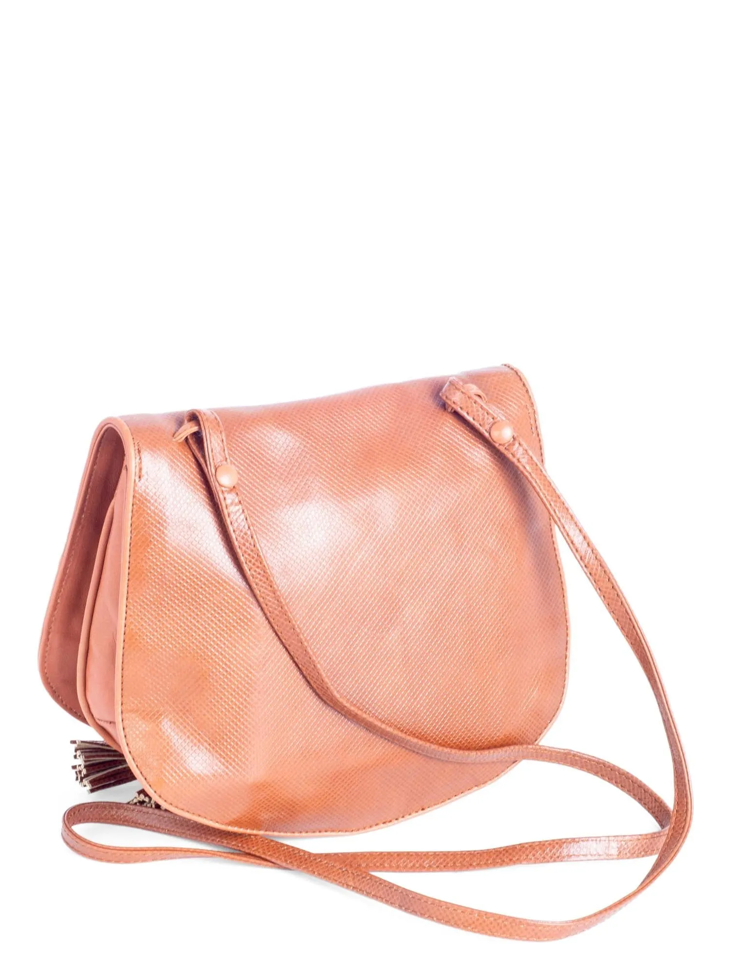 Bottega Veneta Vintage Tassels Leather Messenger Flap Bag Brown