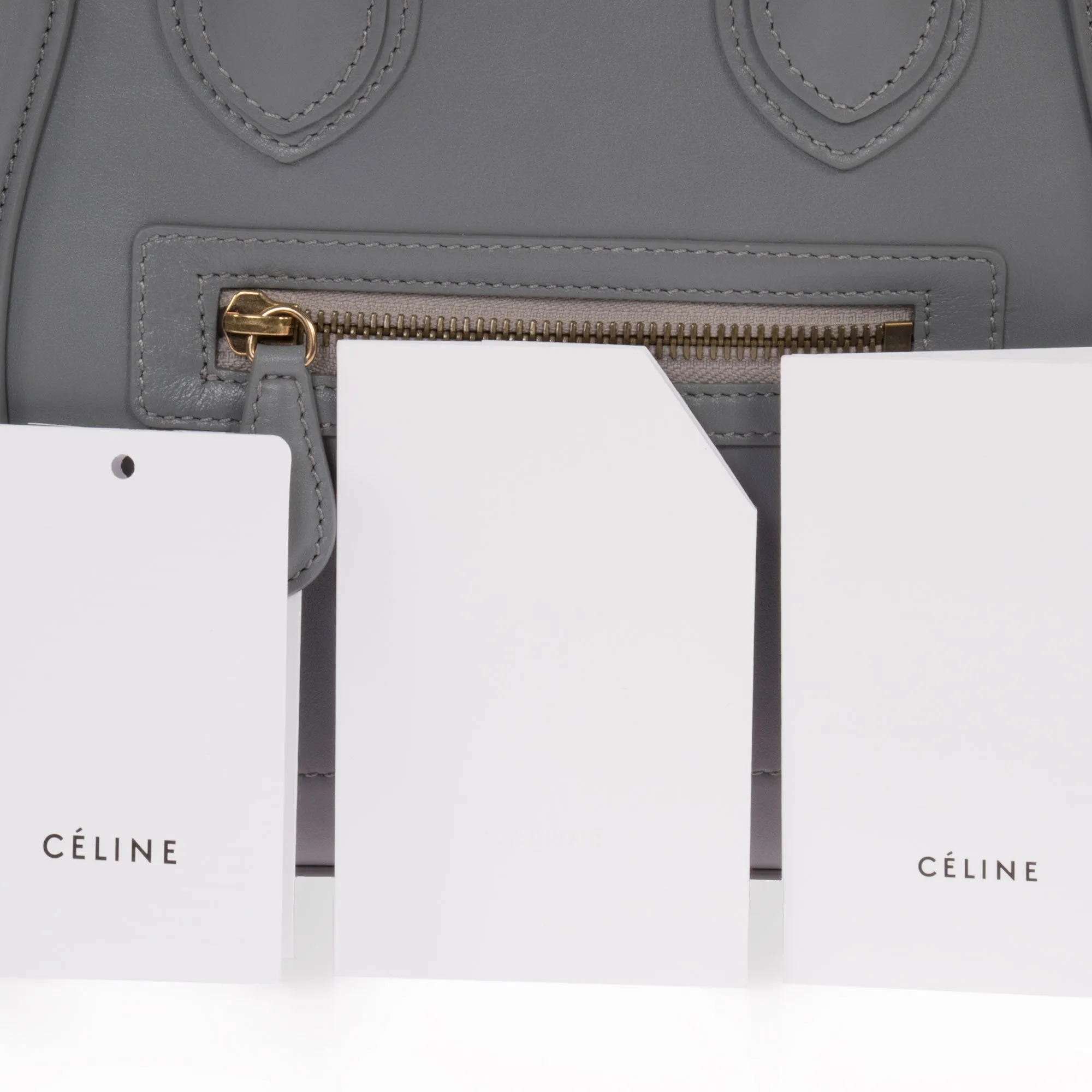 Celine Micro Luggage Handbag | Smooth gray Calfskin