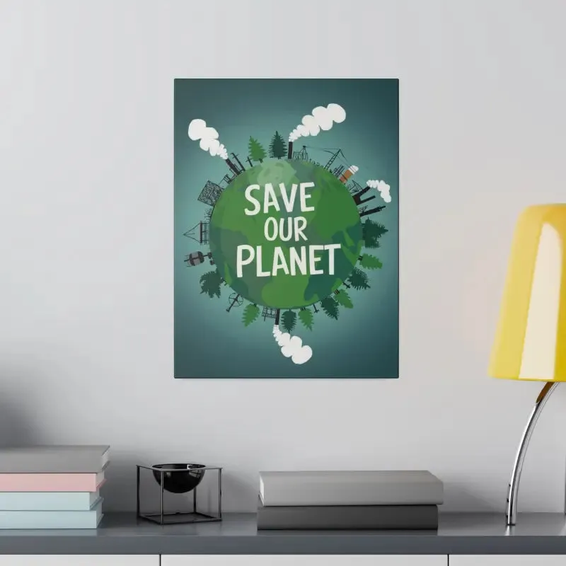 Eco Friendly Matte Canvas Save our Planet