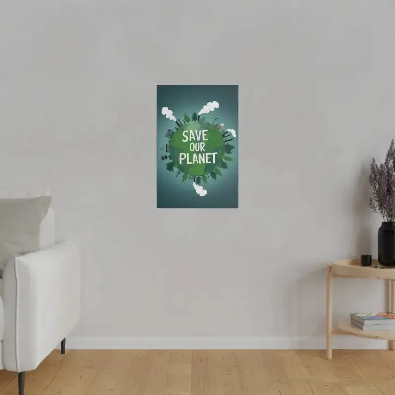 Eco Friendly Matte Canvas Save our Planet