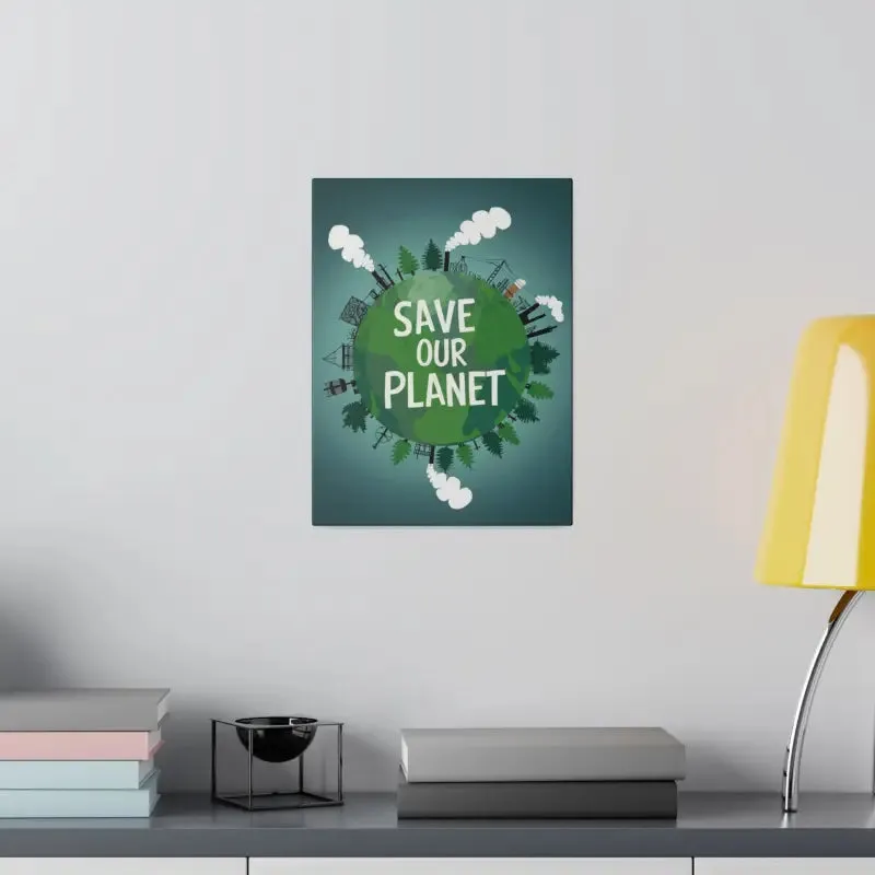 Eco Friendly Matte Canvas Save our Planet