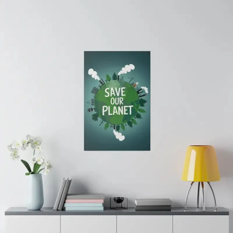 Eco Friendly Matte Canvas Save our Planet