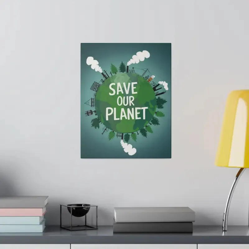 Eco Friendly Matte Canvas Save our Planet