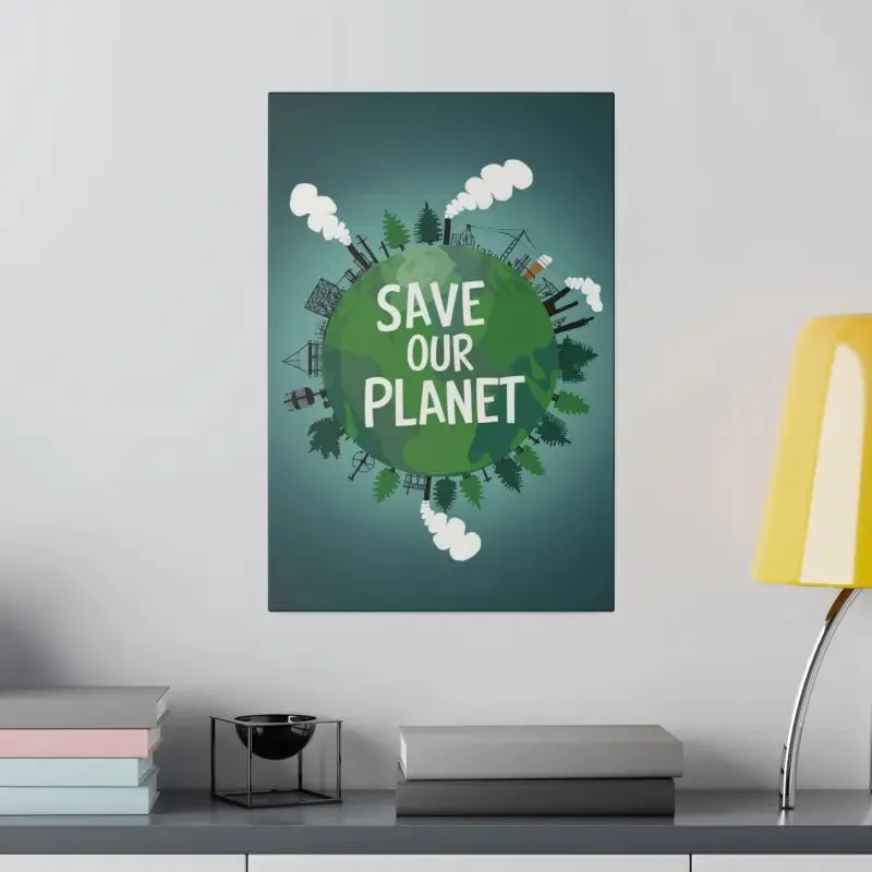 Eco Friendly Matte Canvas Save our Planet