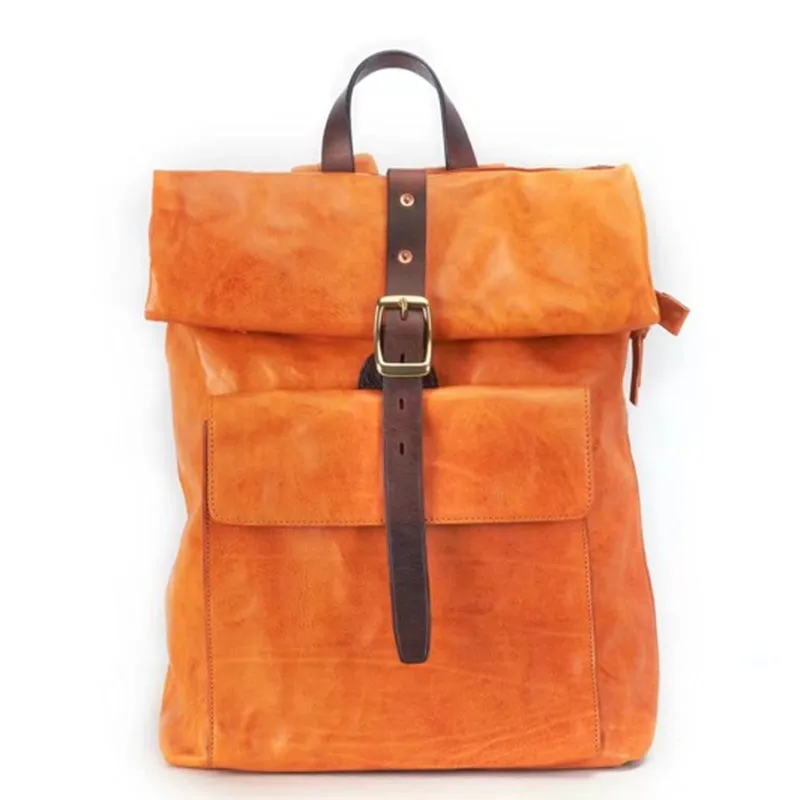 Eco-Friendly Stylish Vegetable-Tanned Leather Backpack