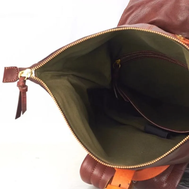 Eco-Friendly Stylish Vegetable-Tanned Leather Backpack