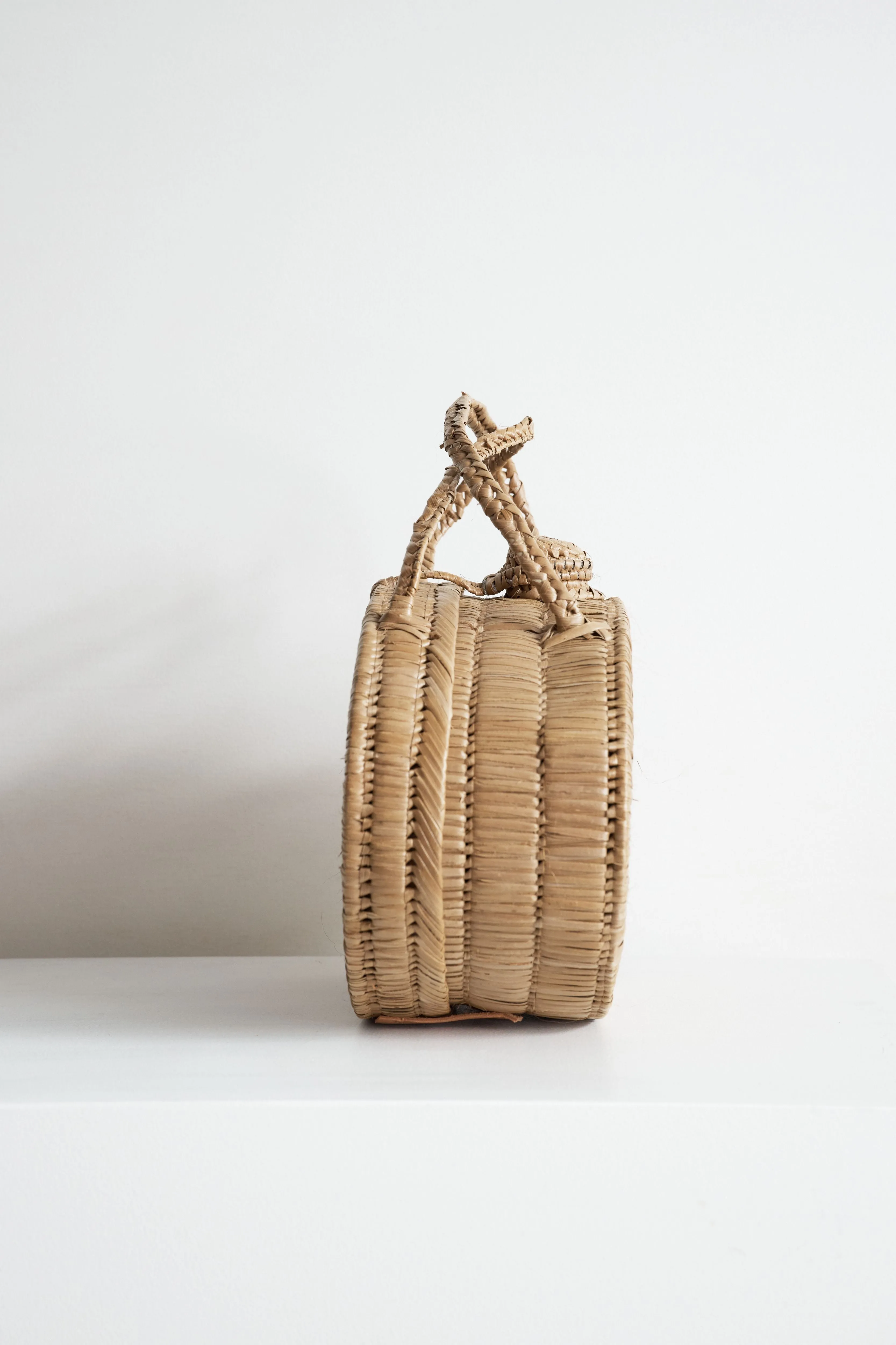 Elliptical Raffia Handbag