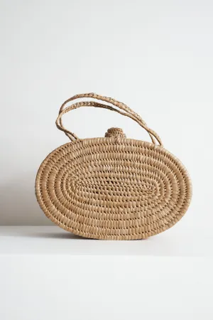 Elliptical Raffia Handbag