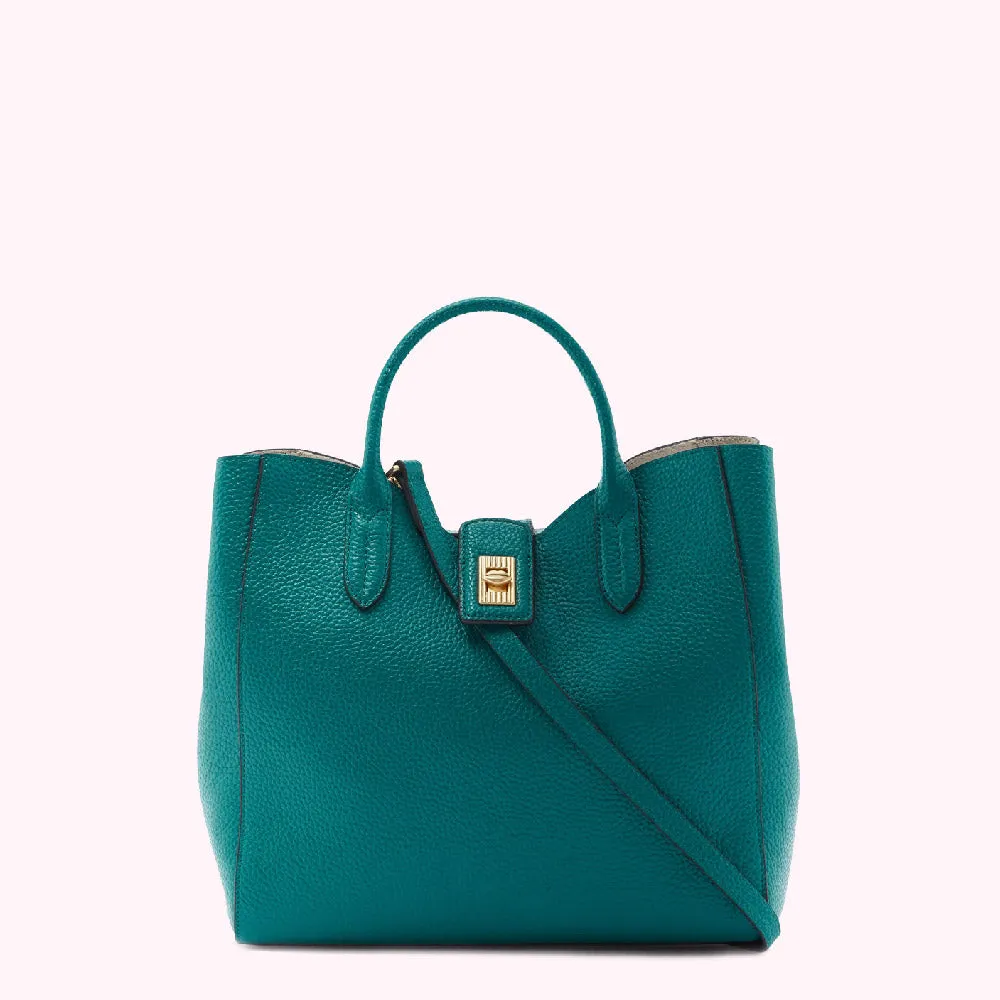 EMERALD LIP TURNLOCK MORTIMER HANDBAG