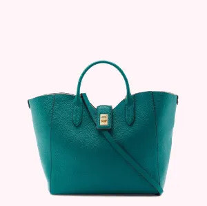 EMERALD LIP TURNLOCK MORTIMER HANDBAG