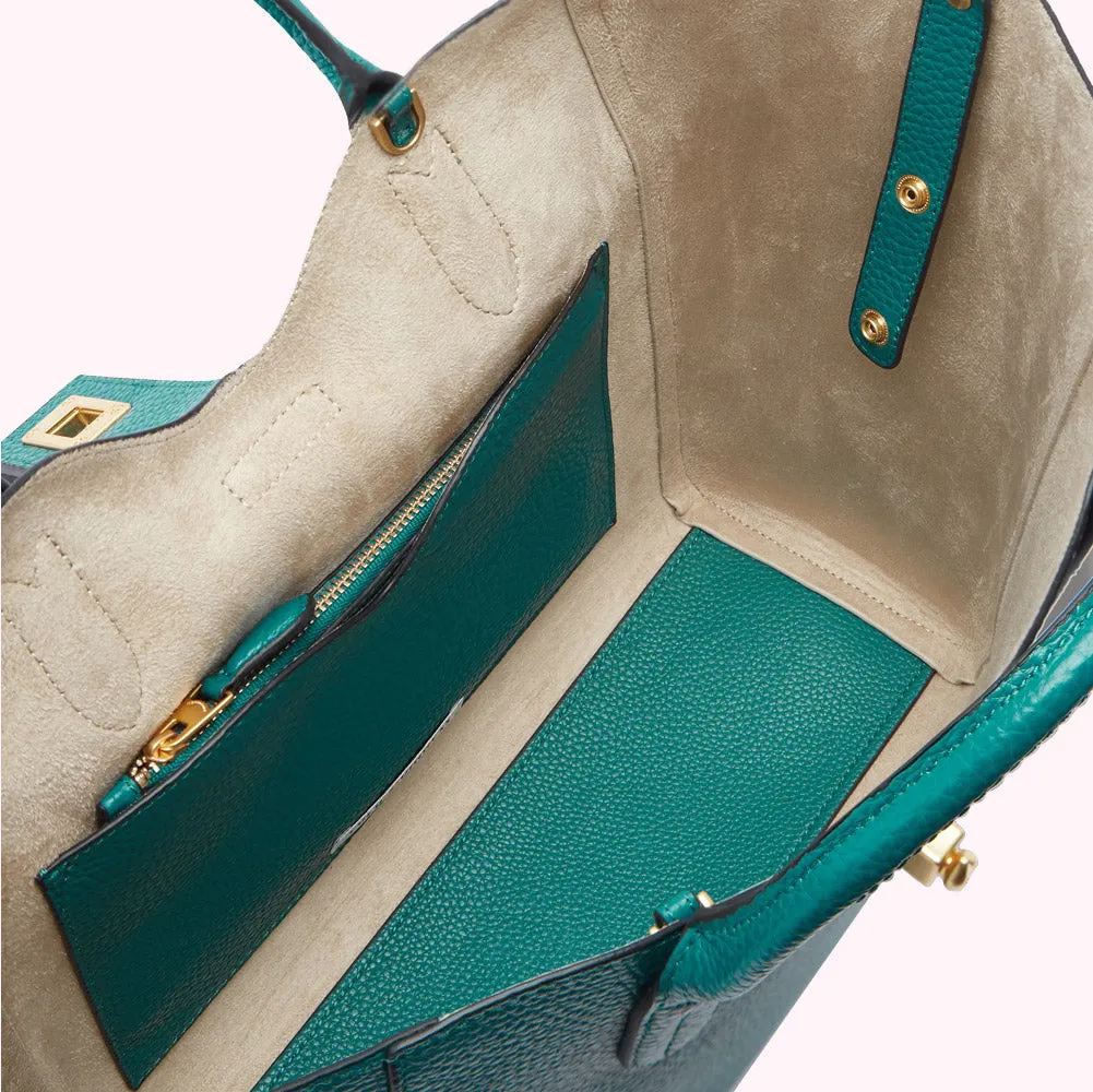 EMERALD LIP TURNLOCK MORTIMER HANDBAG