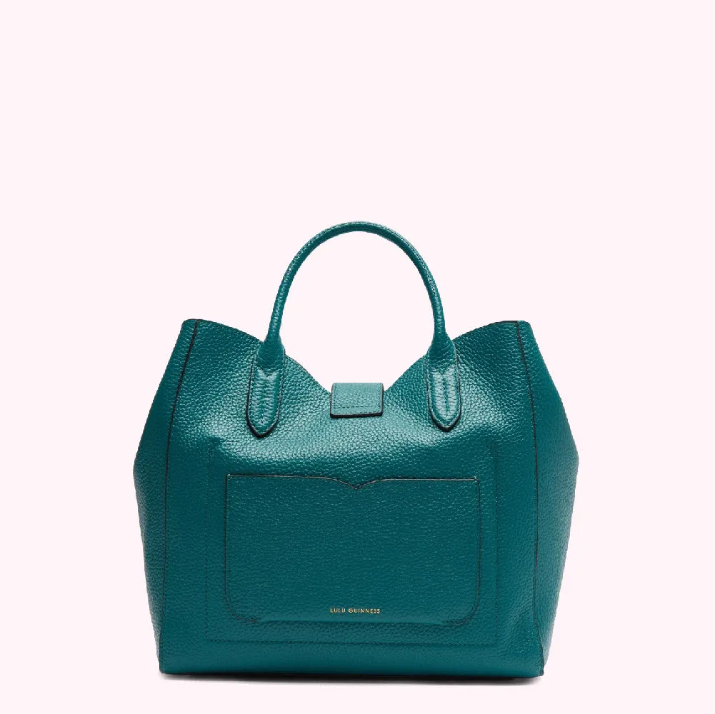 EMERALD LIP TURNLOCK MORTIMER HANDBAG