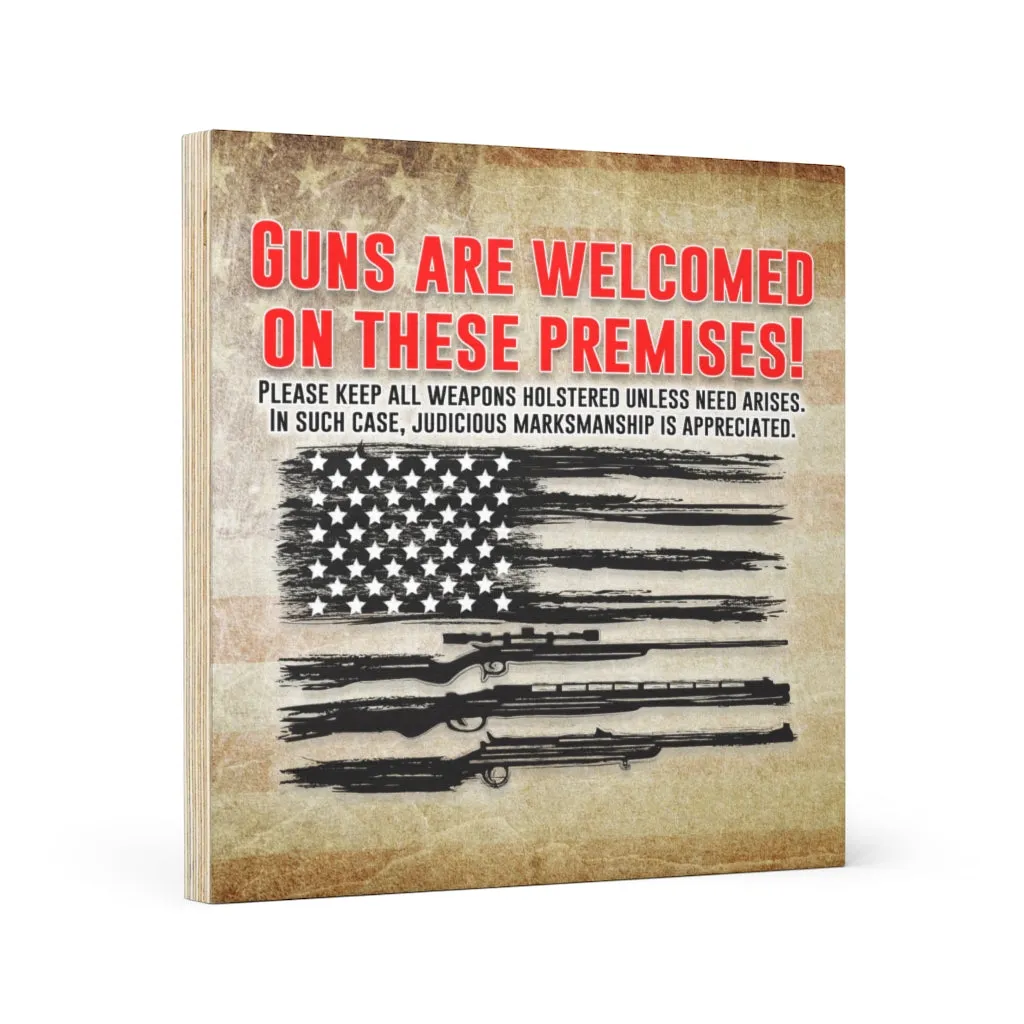 Guns Permitted Wood Canvas