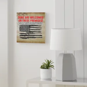 Guns Permitted Wood Canvas