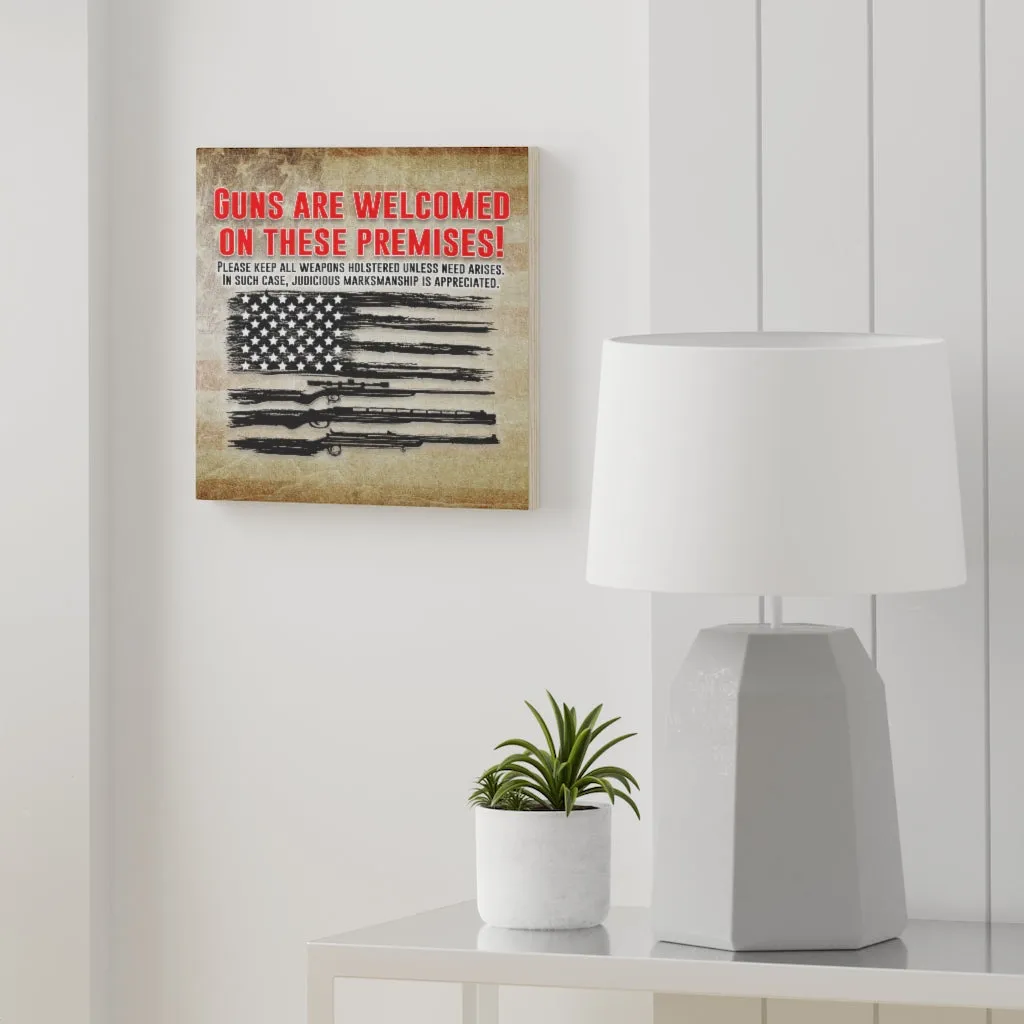 Guns Permitted Wood Canvas
