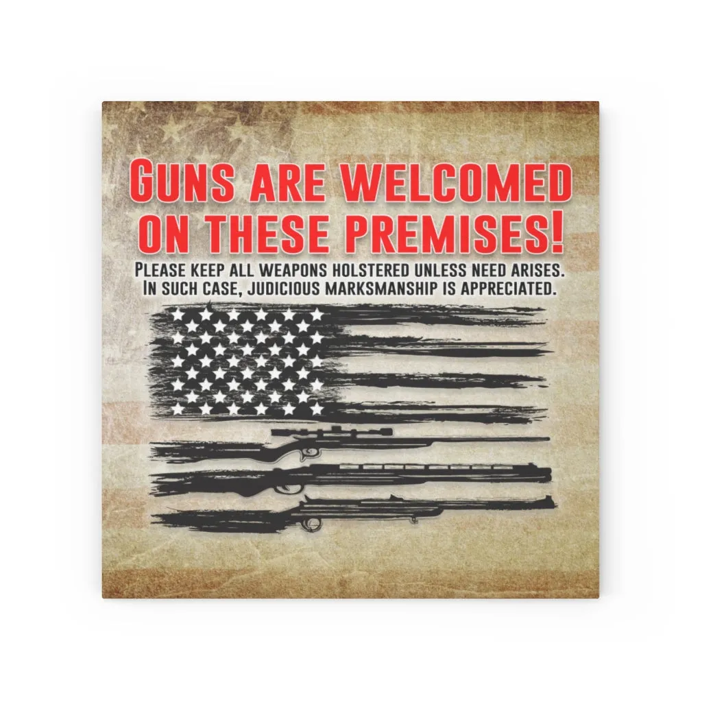 Guns Permitted Wood Canvas