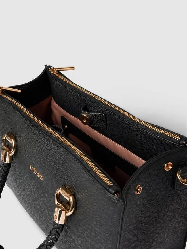 Handbag with label detailing model "Manhattan" LIU JO, black