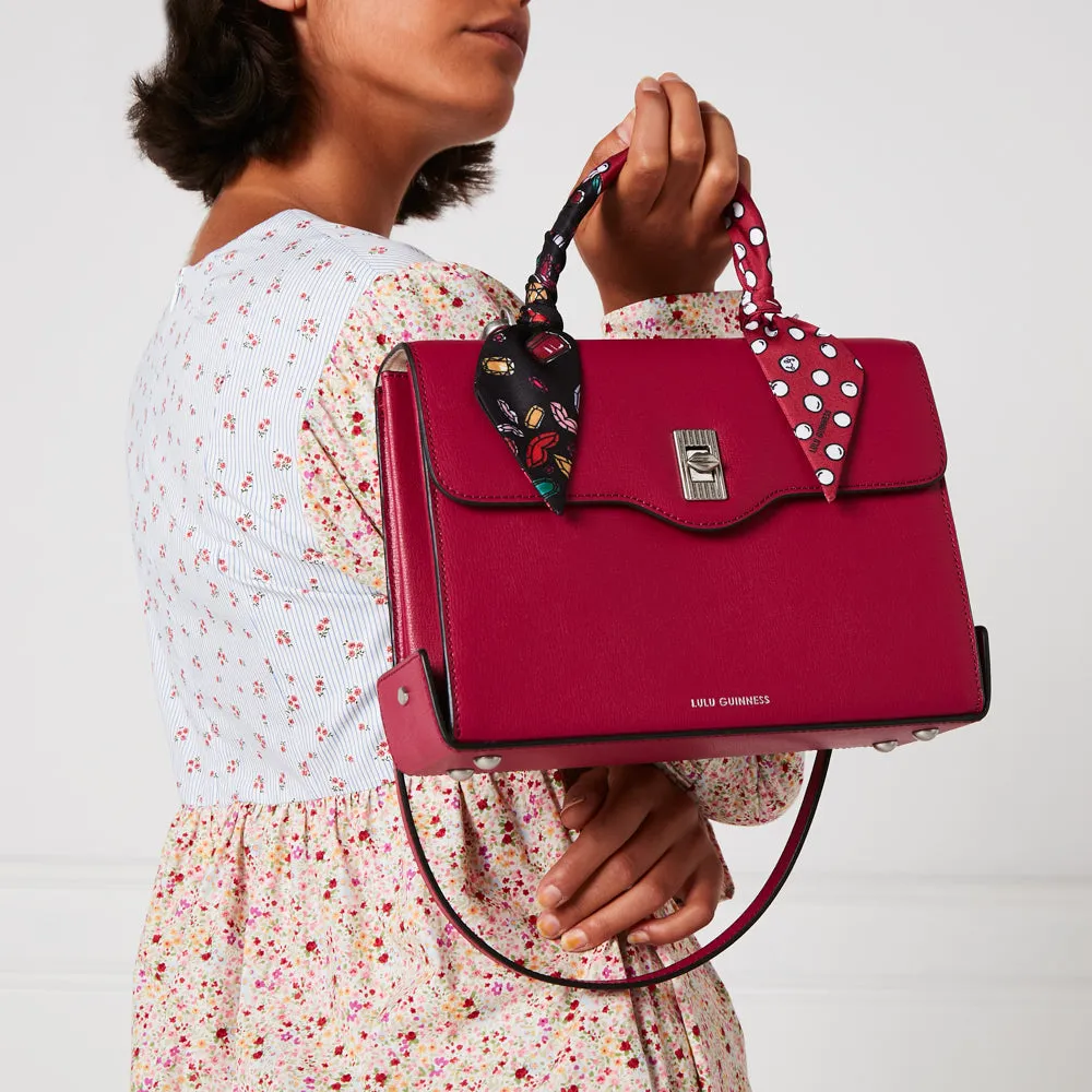 RASPBERRY LARGE LEATHER QUEENIE HANDBAG