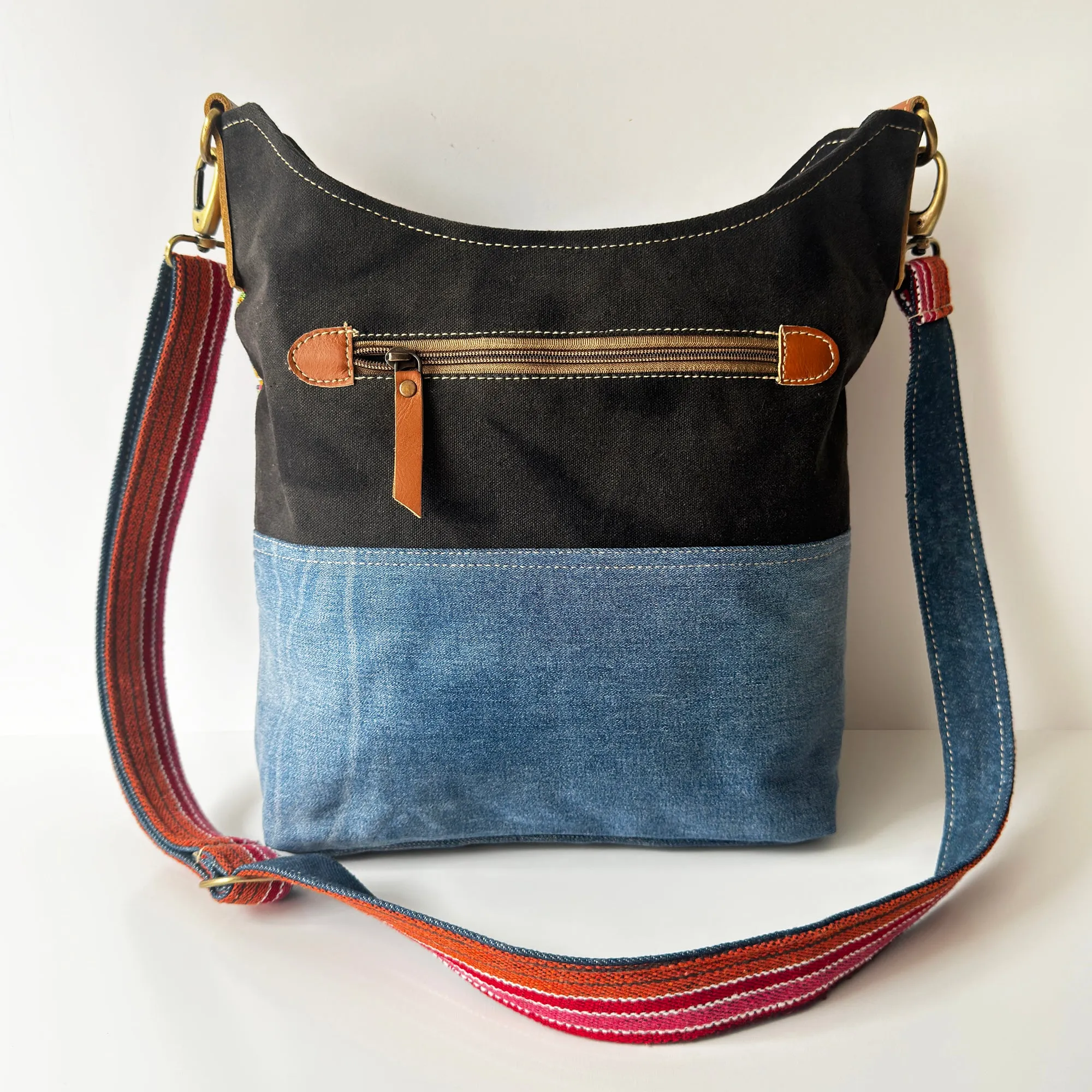 Retro Americana Denim Crossbody Bag