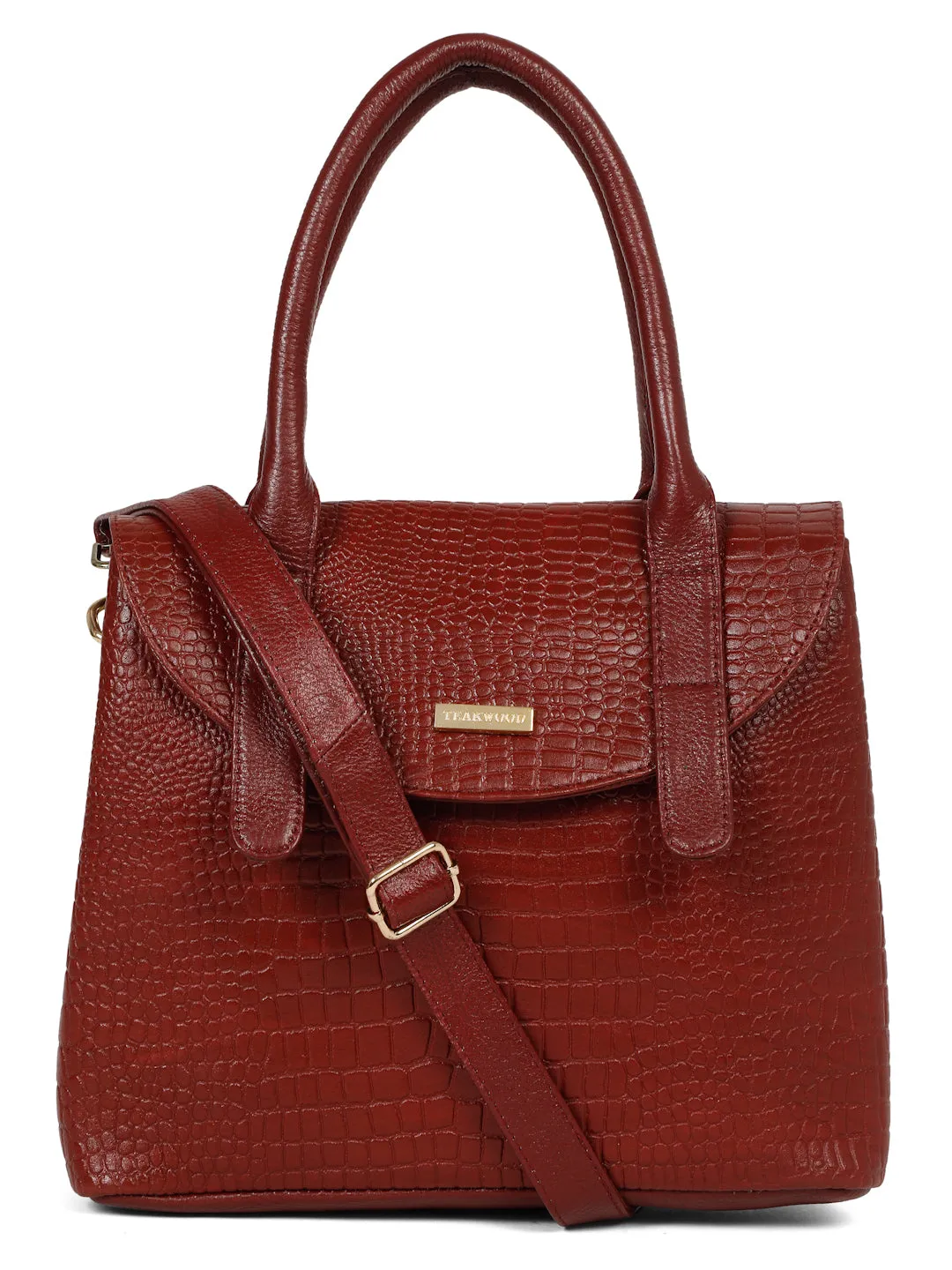 women's Croco Leather Structured Handbag