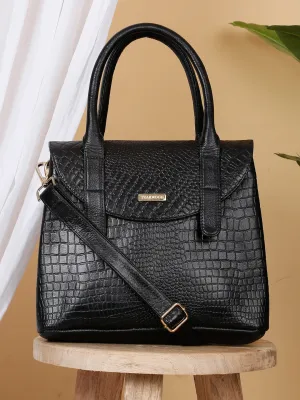 women's Croco Leather Structured Handbag