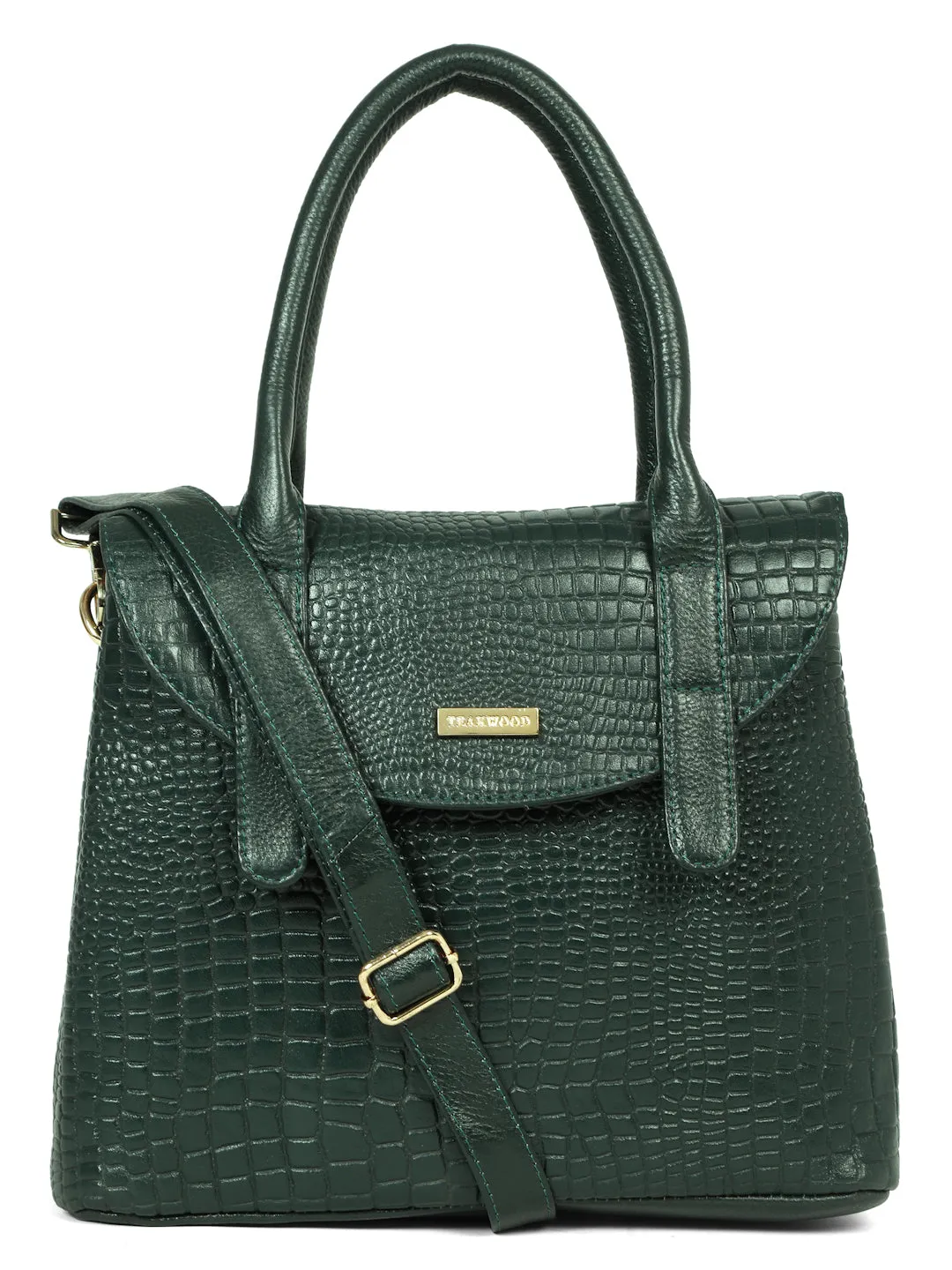 women's Croco Leather Structured Handbag